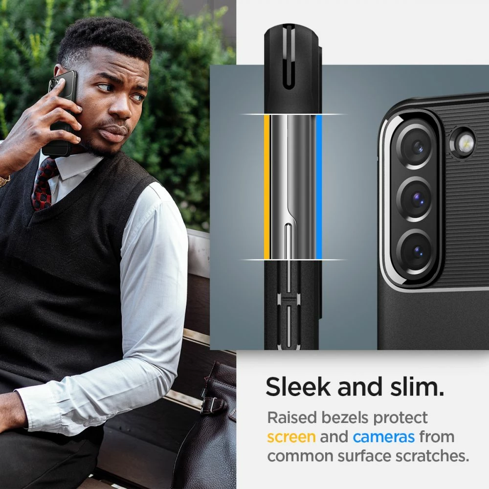 Mbështjellës Spigen Rugged Armor për Samsung Galaxy S22, i zi