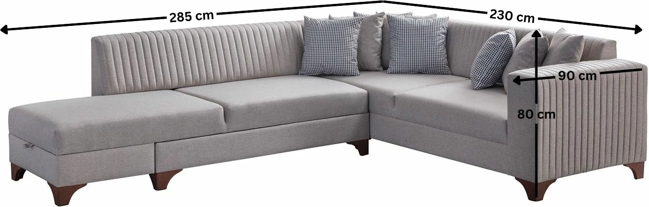 Kënd-sofë krevati Atelier del Sofa, West majtas, krem