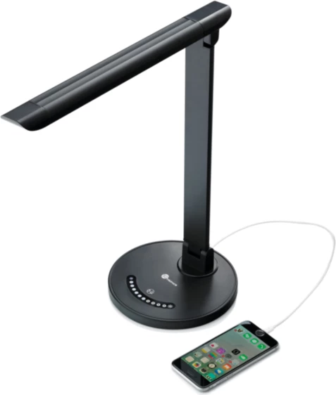 llambë tavoline LED, TaoTronics, Elune E5 TT-DL13, kontroll me prekje, 12W, 11 nivele ndriçimi, USB 5V/1A, e zezë, set