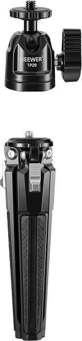 Mini tripod metalik Neewer TP29, 3 kg, 17.5 cm, i zi, me kokë ball