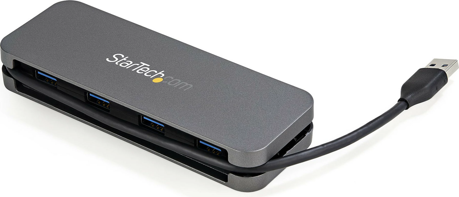 USB hub StarTech HB30AM4AB, 4x USB-A, USB 3.2 Gen 1 5Gbps, kabllo 28 cm, zi/hiri