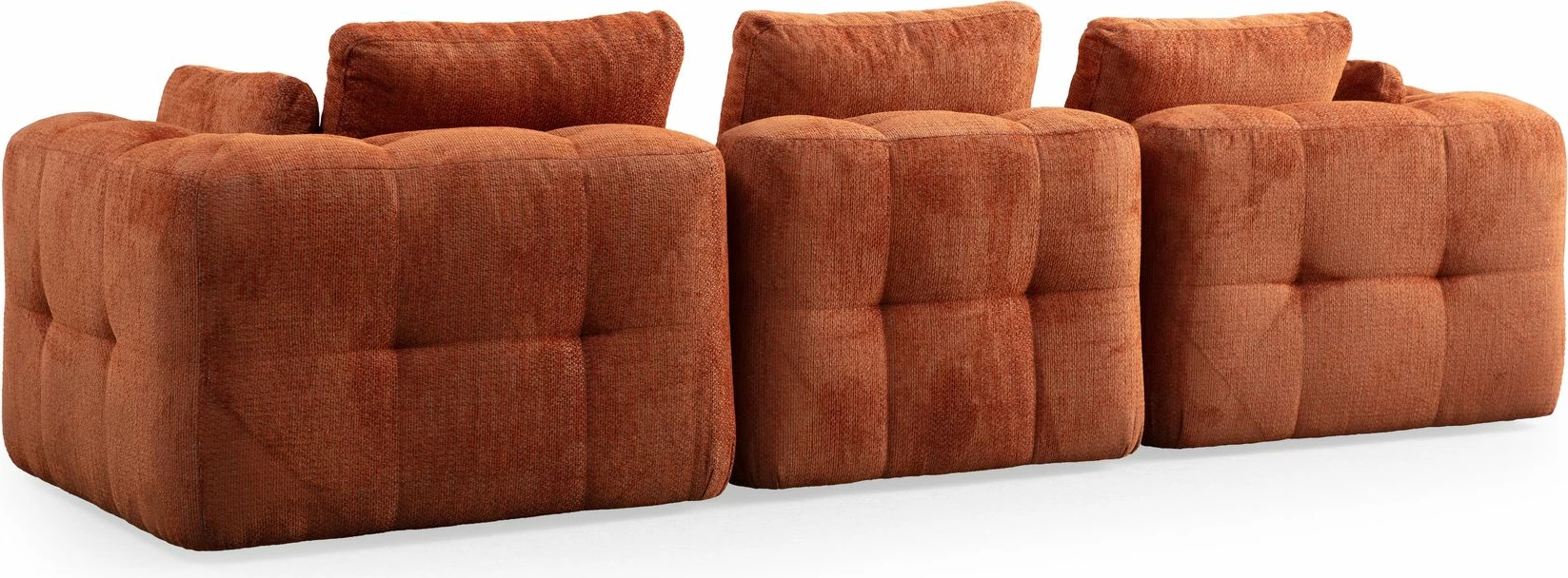 Këndare Amaris 3 vendëshe me pouffe, portokalli