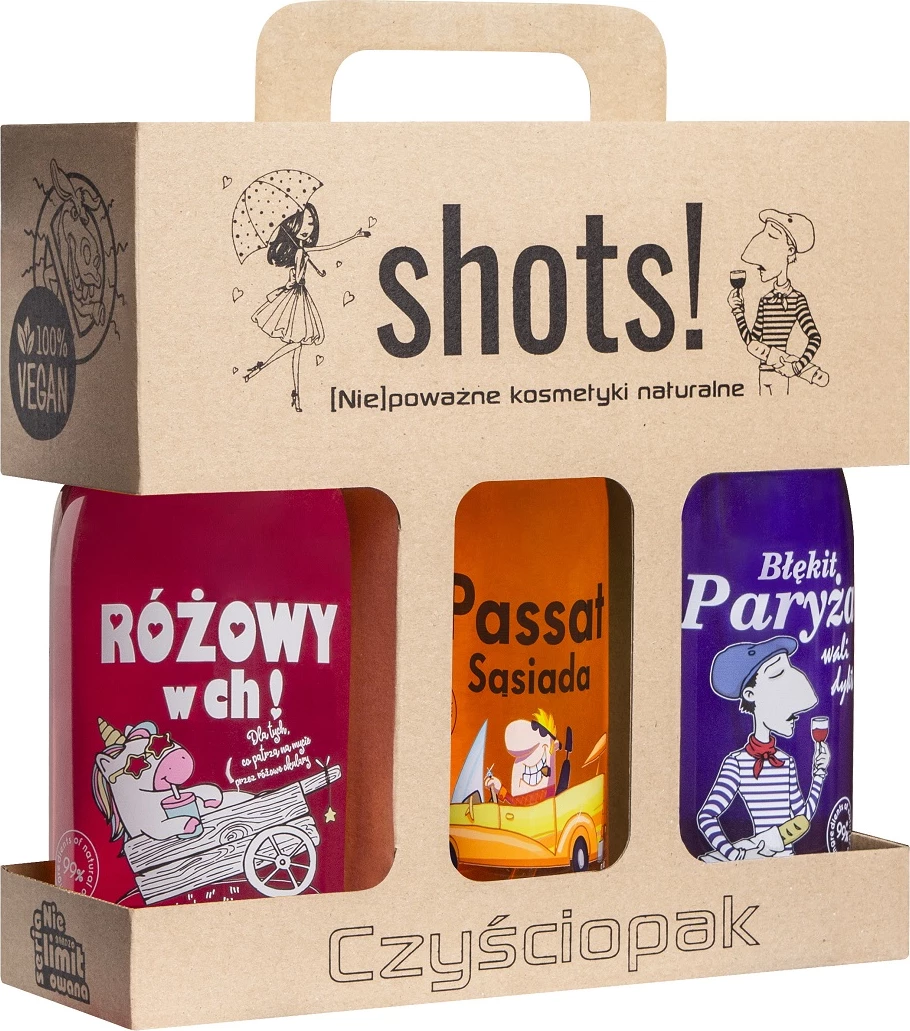 Set xhel dushi unisex LaQ Shots! Clean Pack 3x500ml