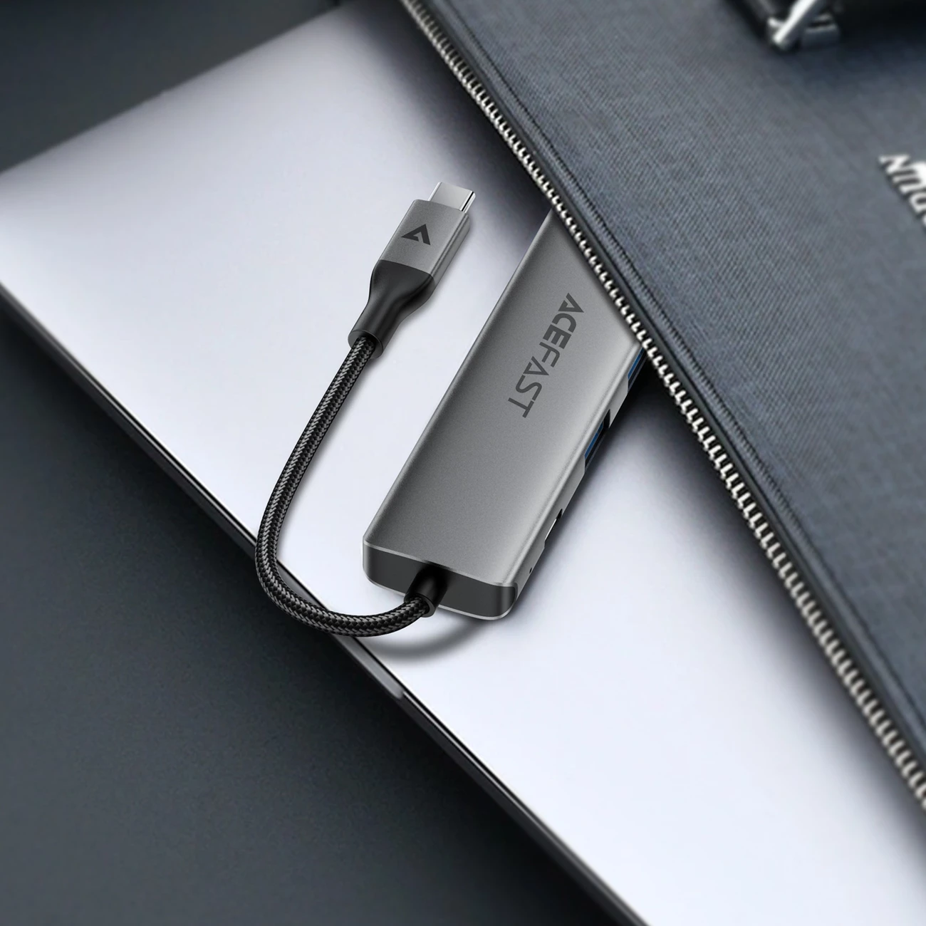 Hub USB-C Acefast J18 6-në-1 HDMI 4K@60Hz PD 90W me SD/microSD, Gri