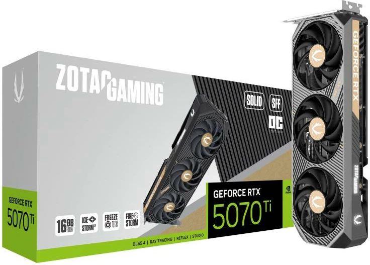 Kartë grafike, ZOTAC GeForce RTX 5070 Ti (ZT-B50710J3-10P / ZTB50710J310P), 16GB, 256-bit, e zezë