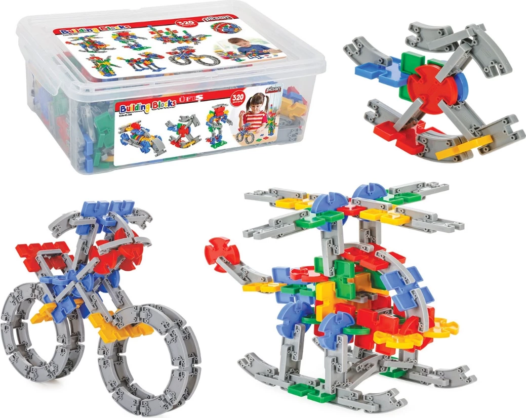 Set lodër për fëmijë Pilsan Building Blocks, 320 pjesë