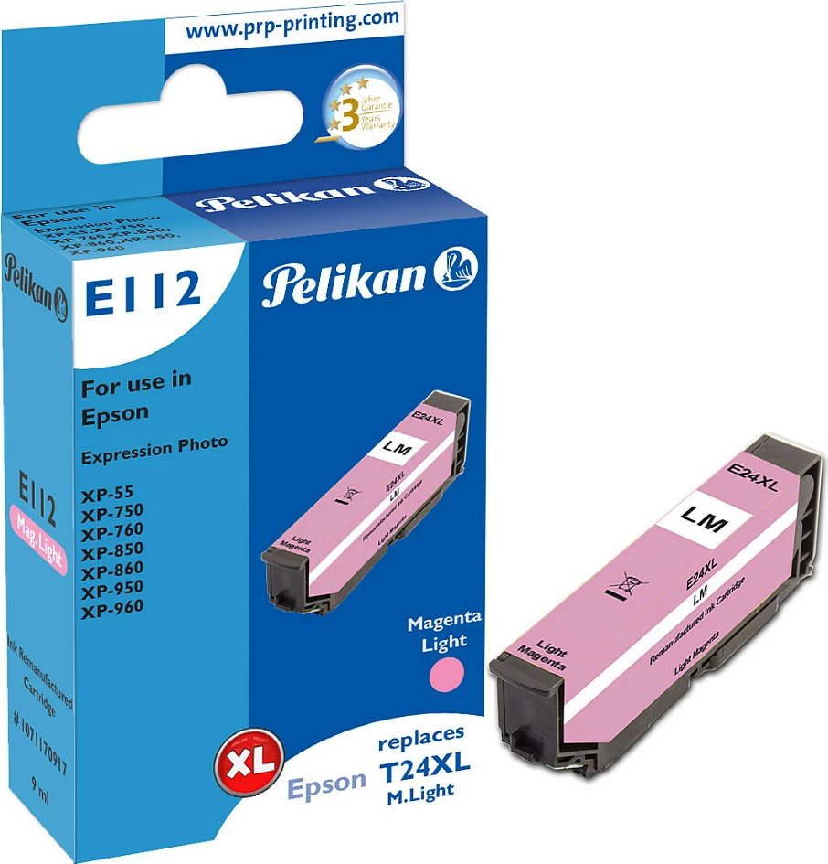 Kartush boje Pelikan T2436 24XL, kompatibil për Epson, 9ml, Light Magenta