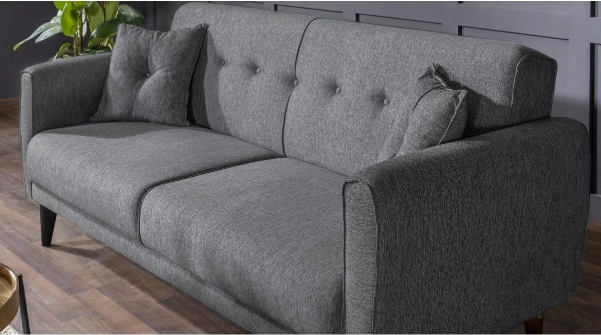 Set divan-krevat me karrige krahu, ngjyrë gri e errët, ARİA-TAKIM4-S 94216