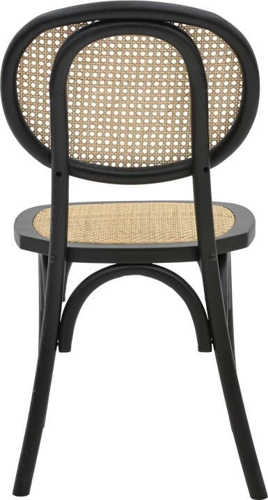 Karrige e grumbullueshme Zoel dru ahu e zezë dhe ratan natyral 45x52x82cm