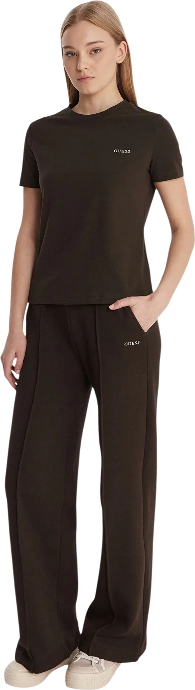 Maicë për femra Guess Active Tracey CN SS V6RI07 J1314, kafe [Madhësia: XS]