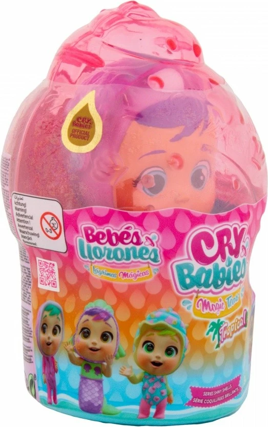Kukull Cry Babies Magic Tears Shiny Shells Coralinela, Tm Toys, IMC910324, plastikë, pa bateri