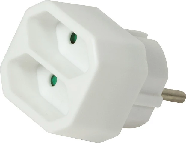 Adapter prizash LogiLink, 2 fole Euro, i bardhë