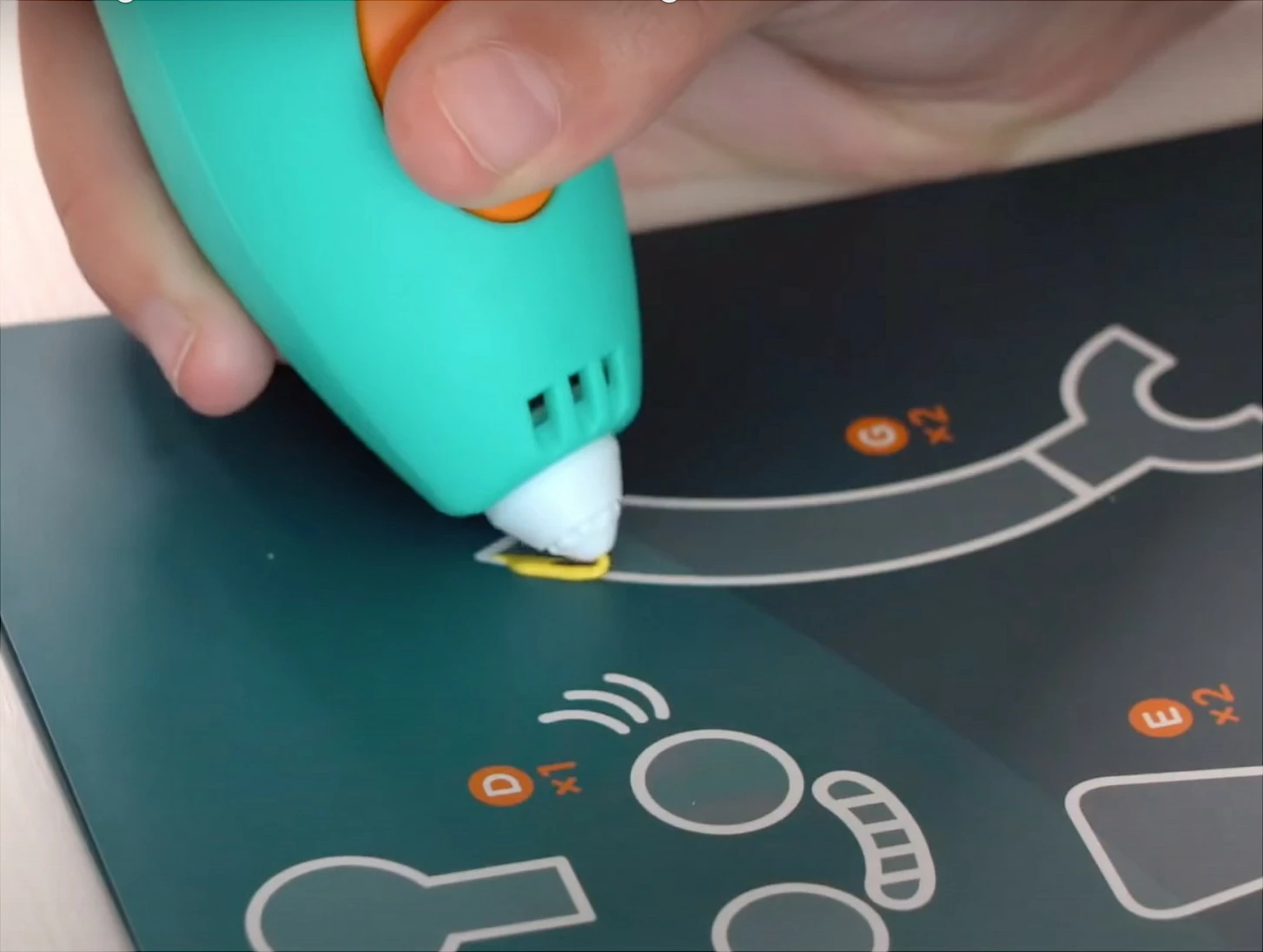Pena 3D 3Doodler Start Plus, ECO kartrixhe 2.5 mm, USB, për fëmijë 6+, turkeze/verdhë