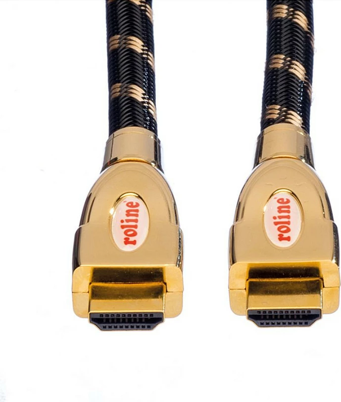 Kabllo HDMI ROLINE GOLD, HDMI 2.0, 1 m, 4K 60Hz, Ethernet, e zezë/ari