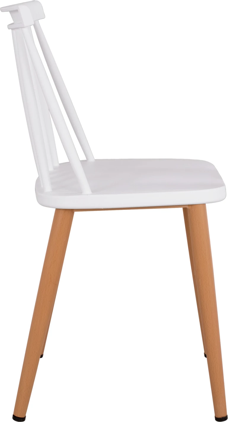 Karrige për ngrënie Vanessa e bardhë me këmbë metalike 43x46,5x82cm, set prej 4 copë