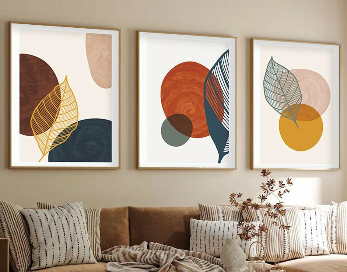 Pikturë dekorative me kornizë MDF (3 copë), Wallity, Huhu209, 30x40cm