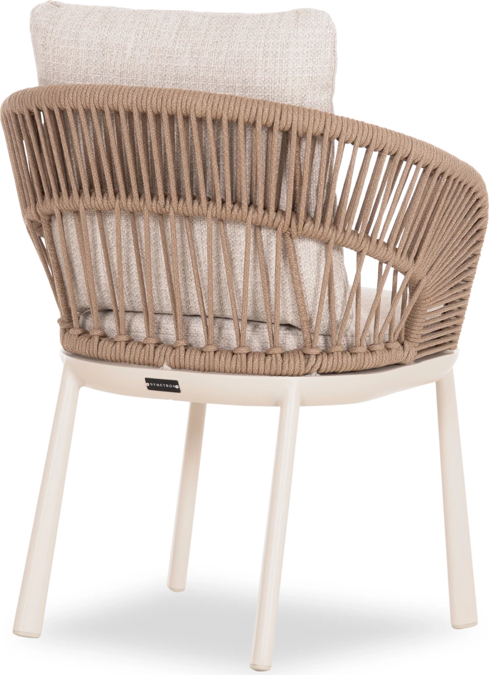 Karrige ngrënieje SPACER, alumin i bardhë fildish, jastëkë bezhë, 64.5x63.5x80cm