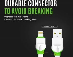 Kabllo e karikimit Ldnio Fast Charge & Data Sync Flat Cable