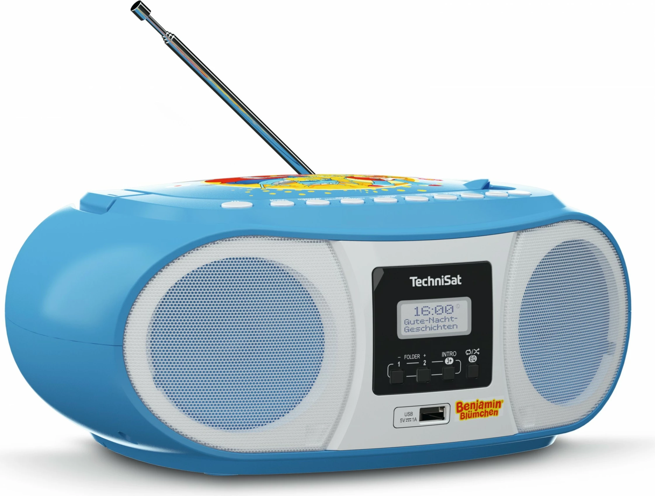 Radio portabile TechniSat DigitRadio 1990 Benjamin Blümchen Edition, blu/bardhë