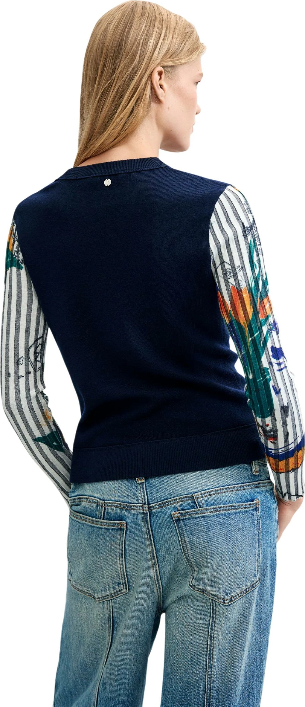 Xhemper për femra Desigual JERS_MARINO 26WWJF28, i kaltër [Madhësia: XL]