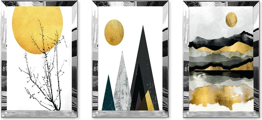 Pikturë dekorative MDF-Plexiglass (3 copë), Wallity, Huhu401, 30x40cm