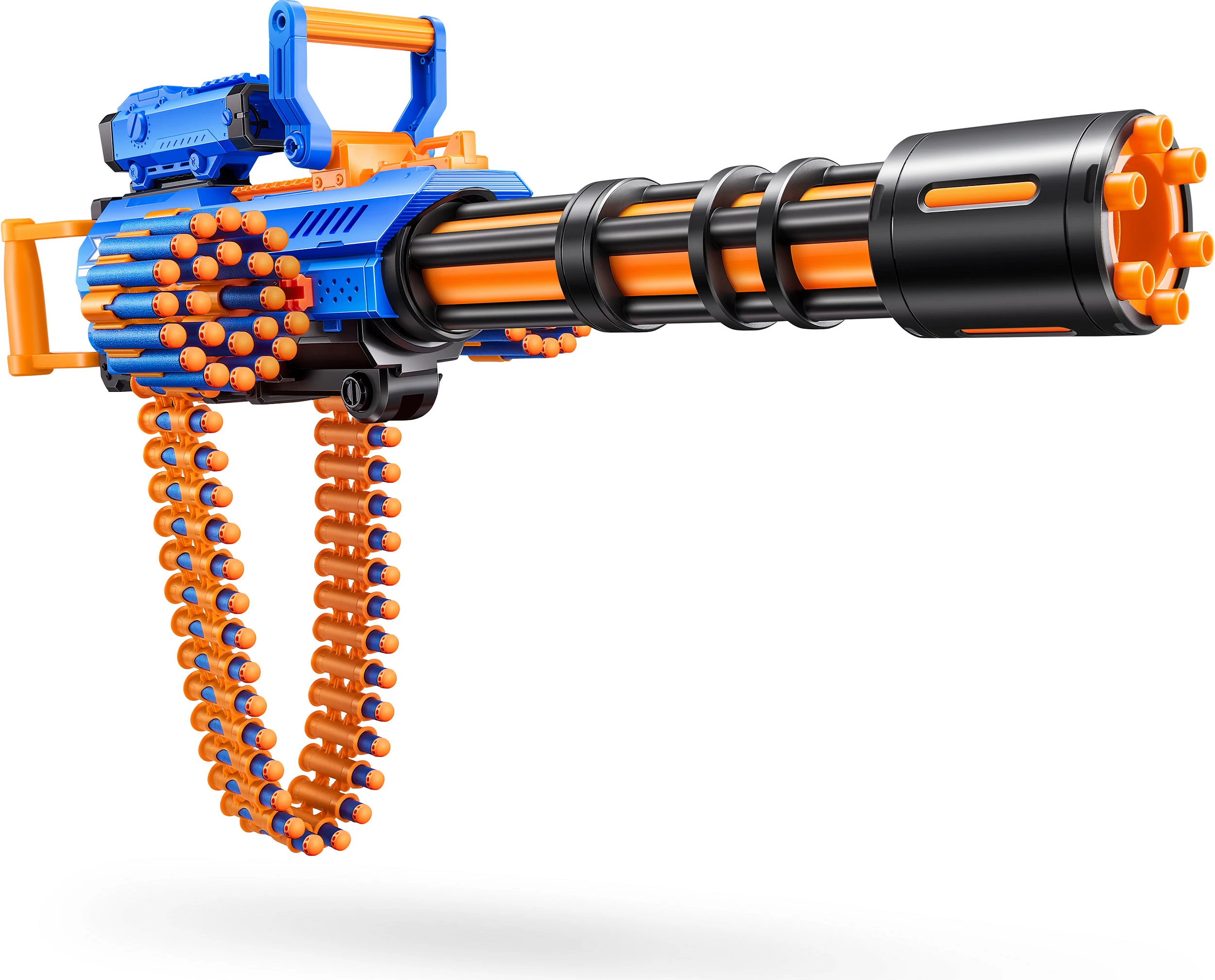 Blaster lodër ZURU XSHOT Insanity Motorized Rage Fire, 72 darts, me tripod, blu/portokalli