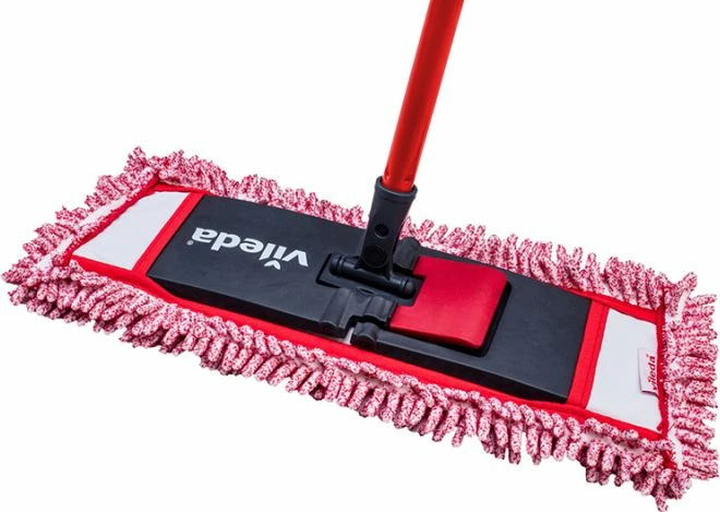 Insert për mop të sheshtë Vileda Style 140995, microfiber universal, e kuqe