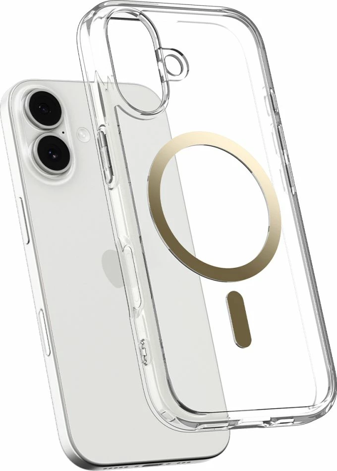 Mbështjellës, Spigen, Ultra Hybrid MagSafe, për iPhone 17, TPU+PC, me MagSafe, Transparent Gold