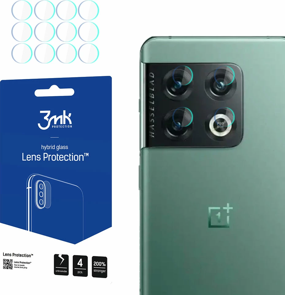 Mbështjellës xhami për kamera 3mk Protection për OnePlus 10 Pro 5G, set 4 copë