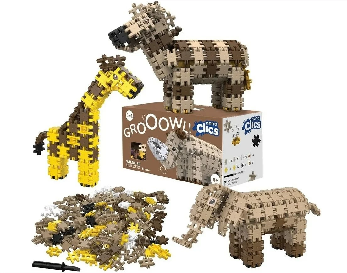 Lodra ndërtuese Nano Clics Wildlife Builders 250 pjesë