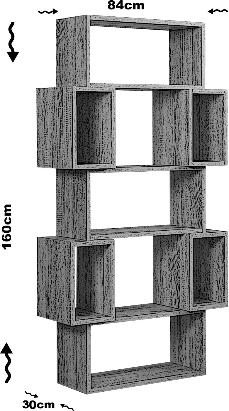 Raft librash Hanah Home, Box, ngjyrë lisi e errët