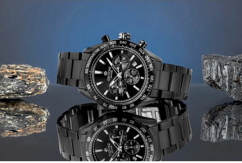 Orë dore meshkuj Giewont GW9580-B2, e zezë