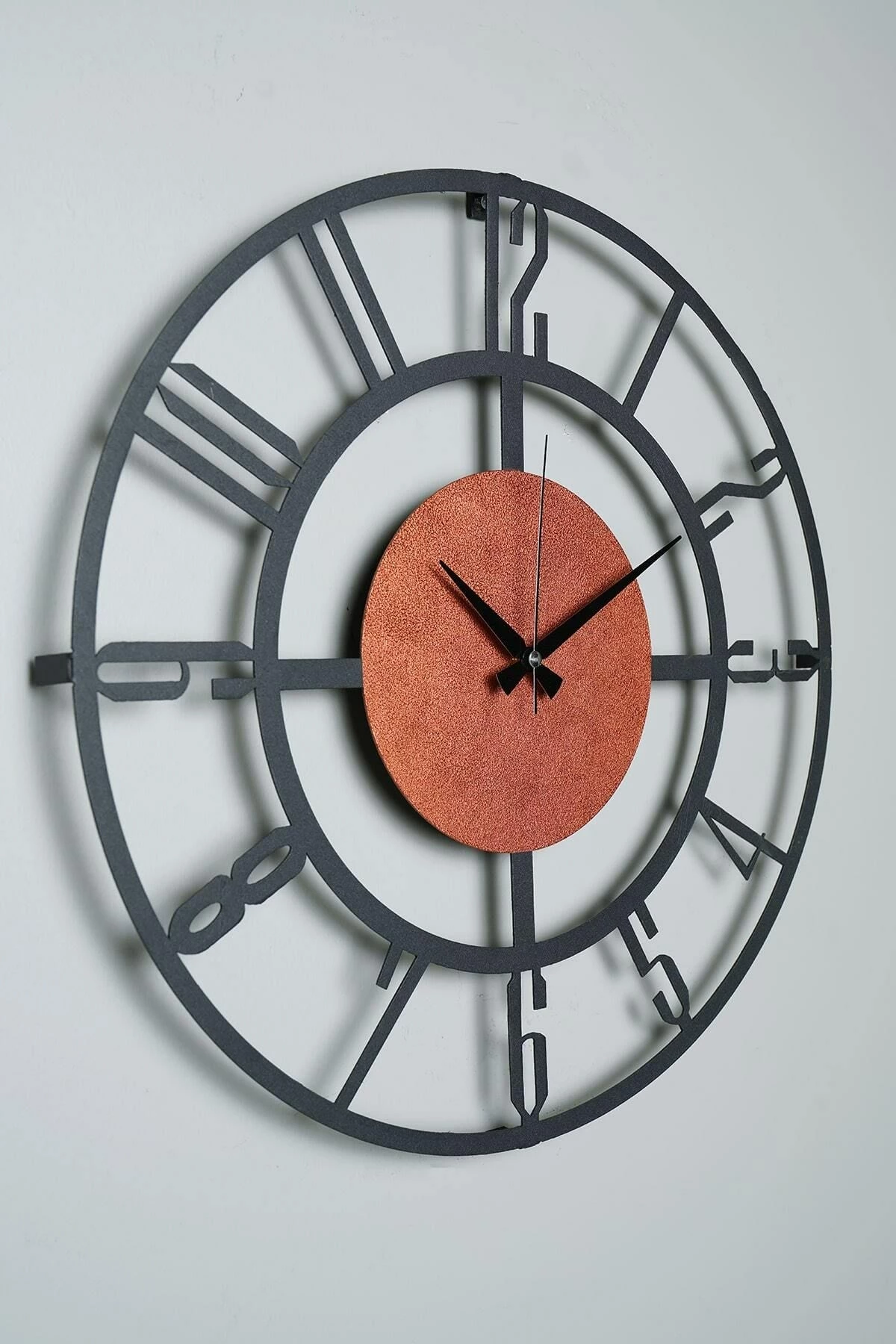 Orë muri dekorative metalike Wallity, Myk9911, e zezë dhe portokalli, 50x50cm