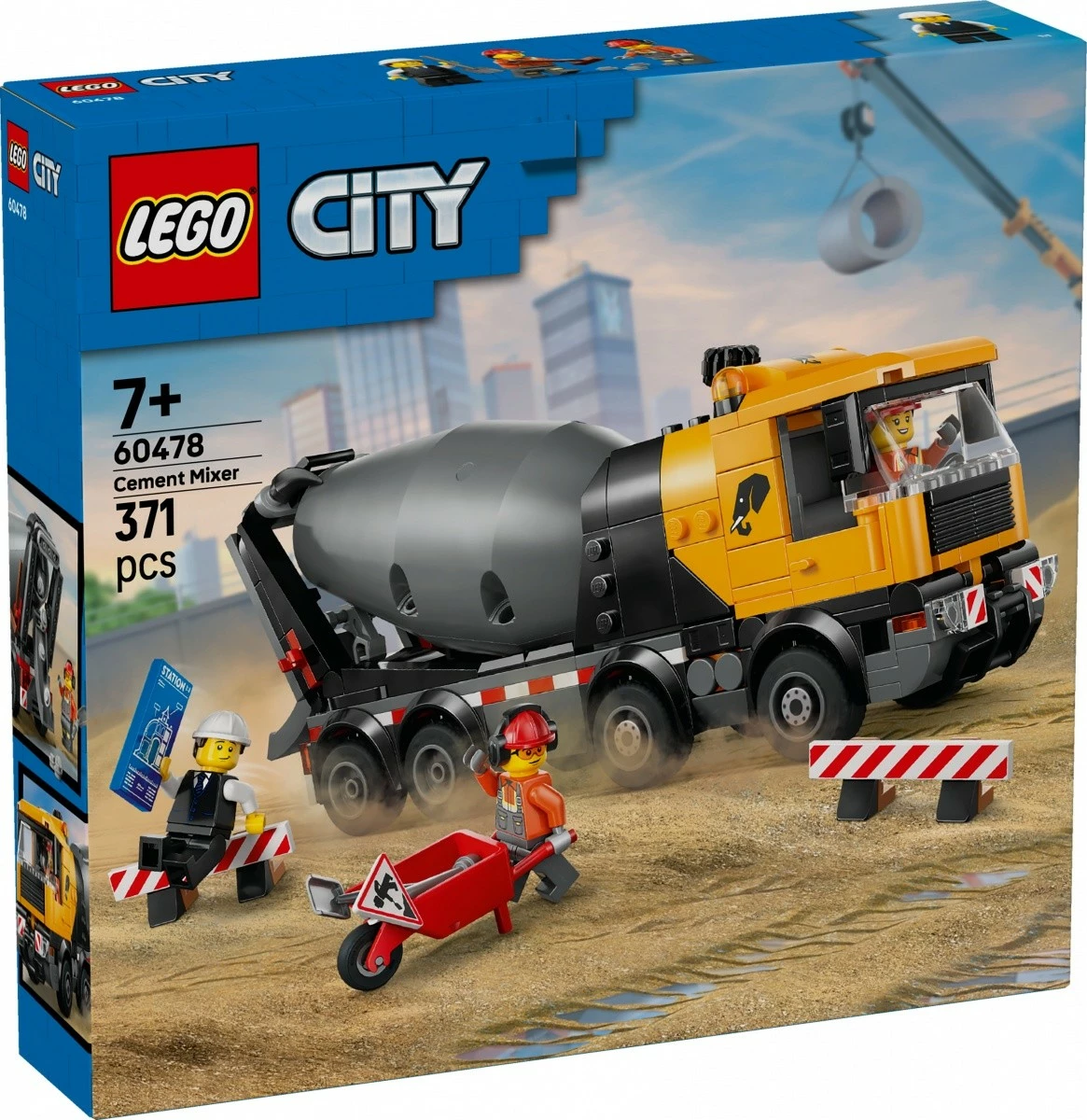 Set lodrash ndërtimi LEGO City 60478 mikser betoni, 371 pjesë, 7+ vjeç