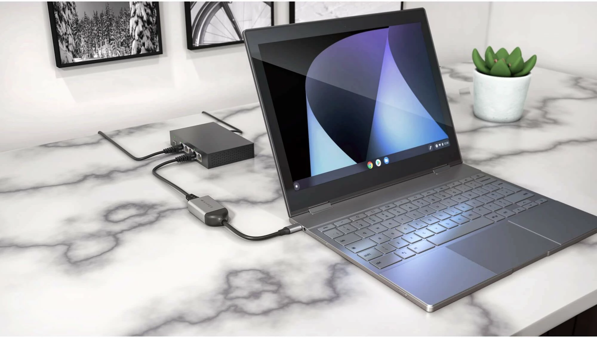 Adapter USB-C në Ethernet Targus HyperDrive, 2.5G, çelik inox