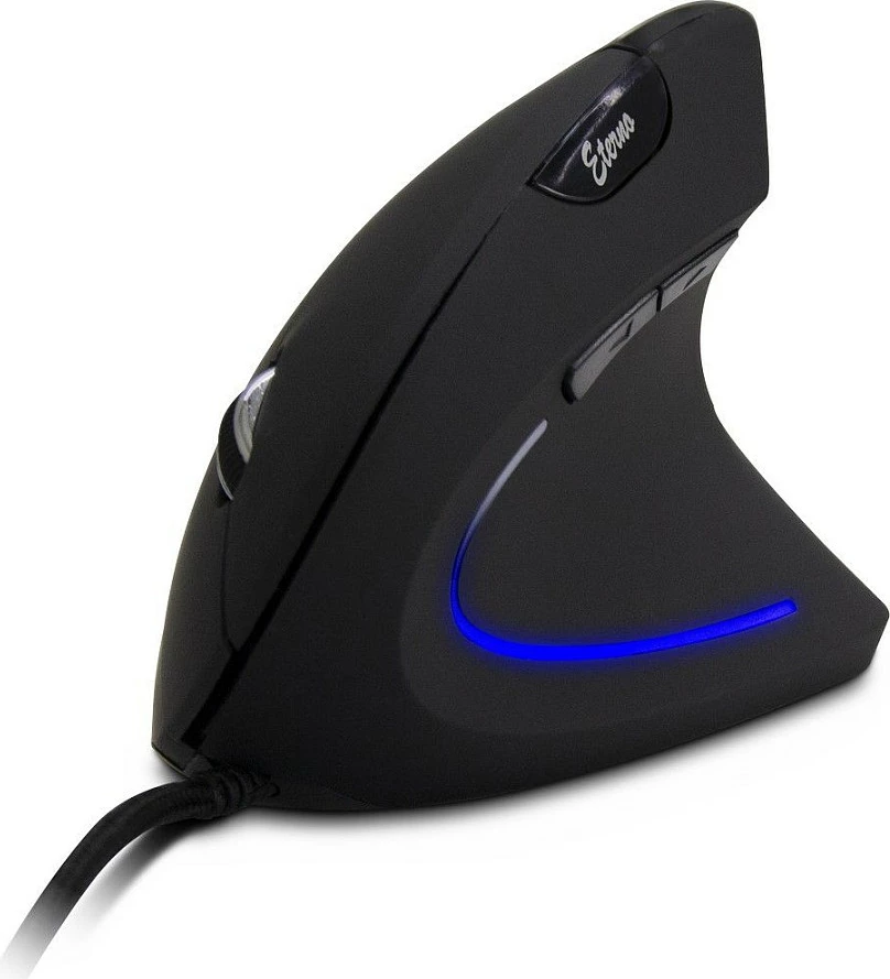 Maus Inter-Tech KM-206WR, vertikal, me kabllo USB, 2400 DPI, djathtak, zi/kaltër