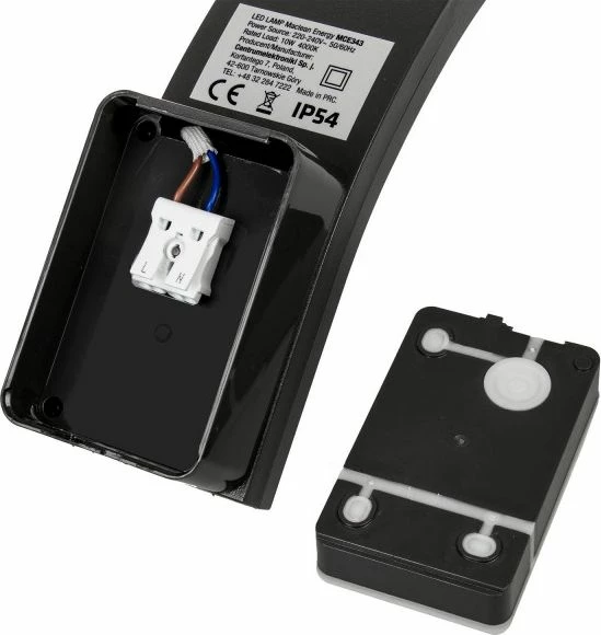 Aplikë muri LED Maclean MCE343 10W 800 lm IP54 4000K, e zezë