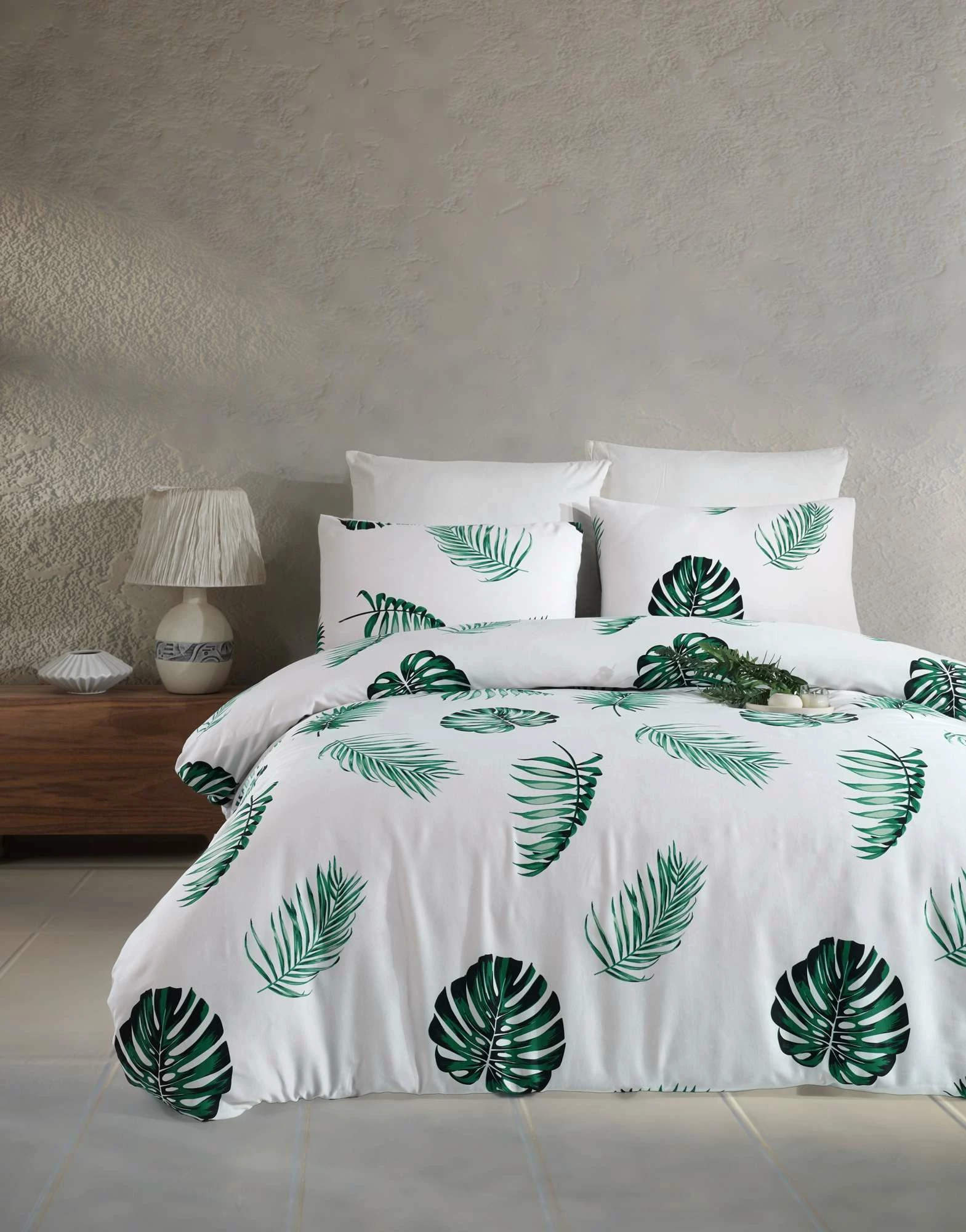 Set mbulesë jorgan për teke XXL, saten, L'essentiel, Dominik, e bardhë
