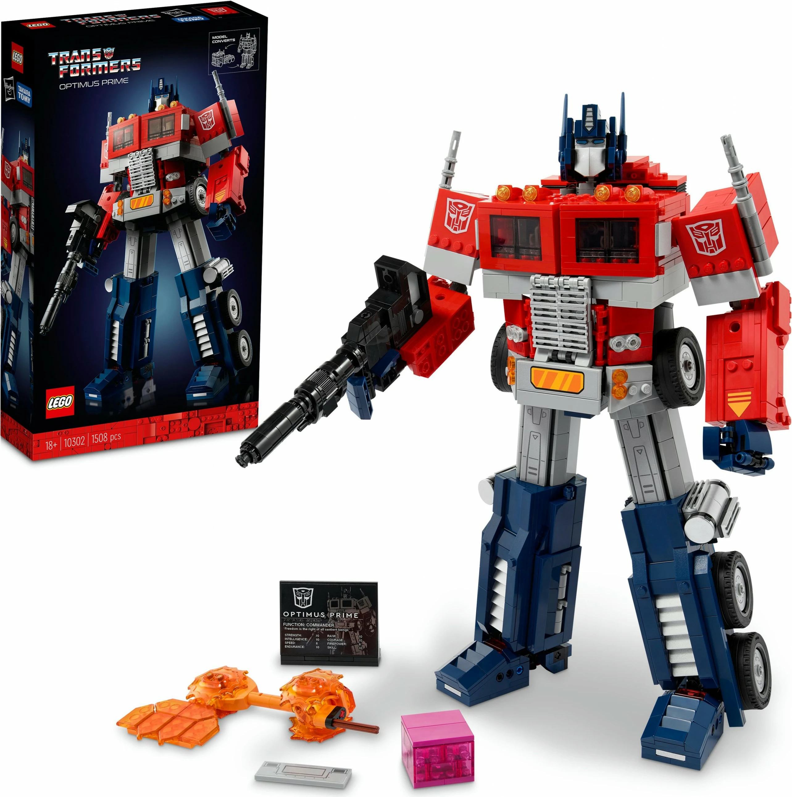 Set ndërtimi LEGO ICONS Optimus Prime, 1508 pjesë, plastikë, shumëngjyrësh