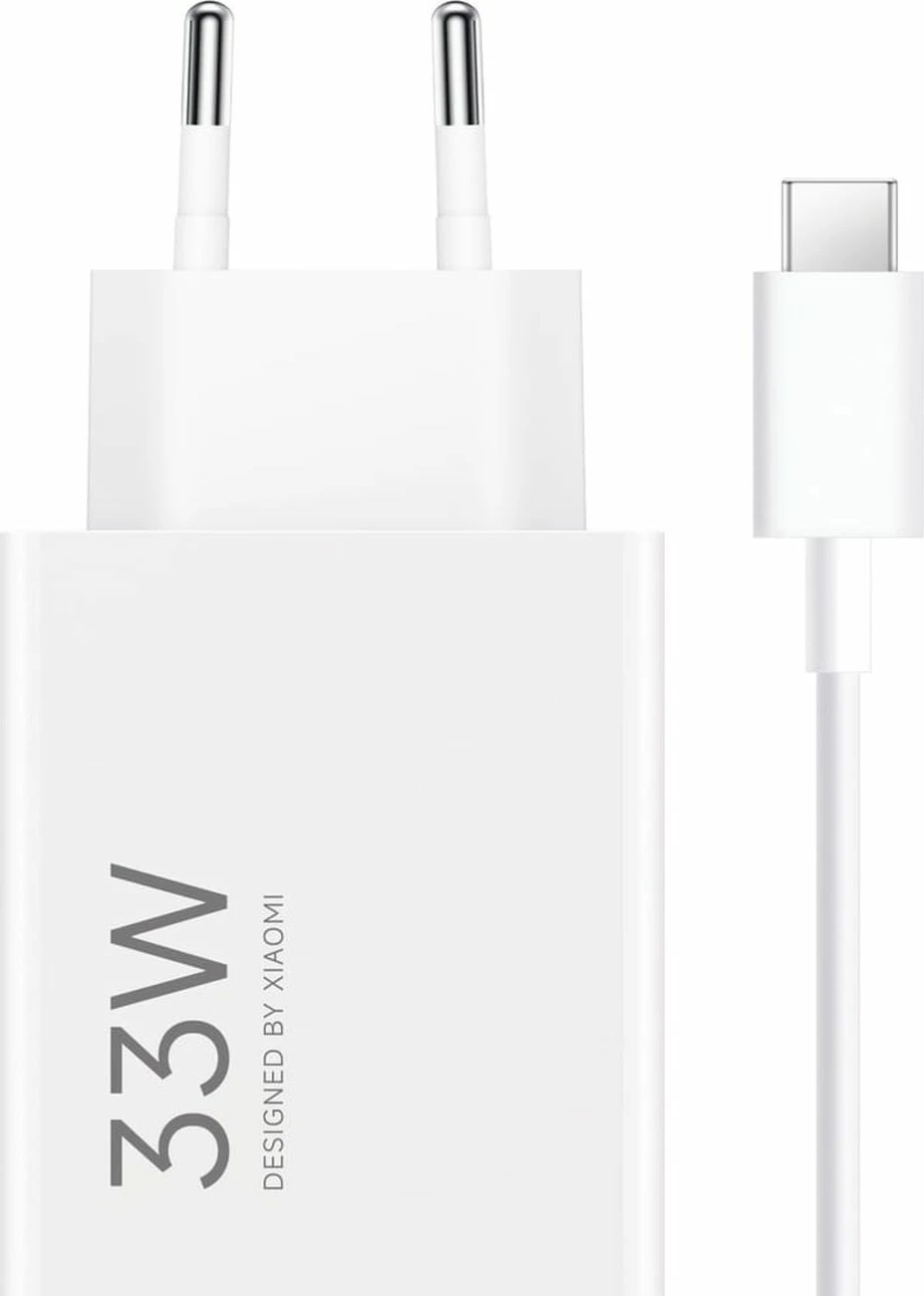 Karikues muri Xiaomi MDY-16-EF 33W 1xUSB-A me kabllo USB-C 3A prizë EU, i bardhë