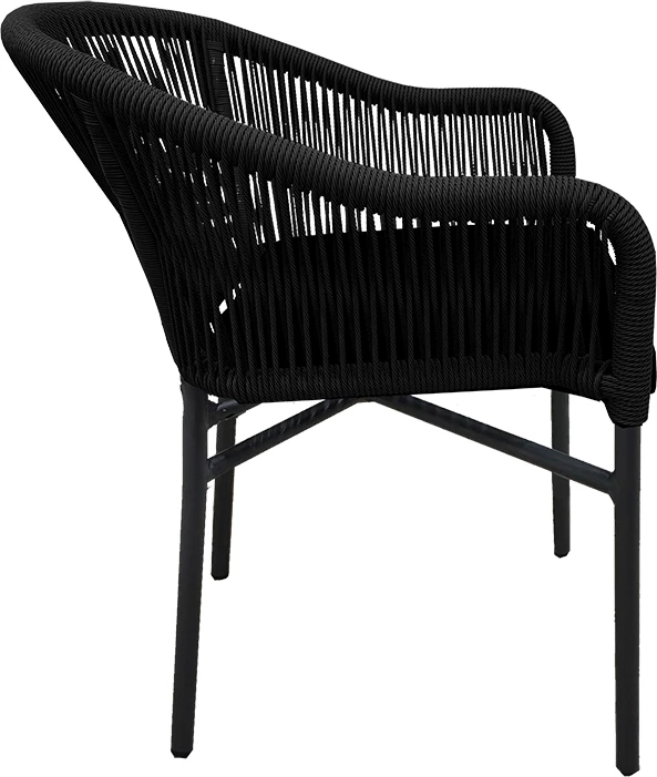 Karrige alumini Legana e grumbullueshme, kornizë antracit-rattan, 56x66x82cm