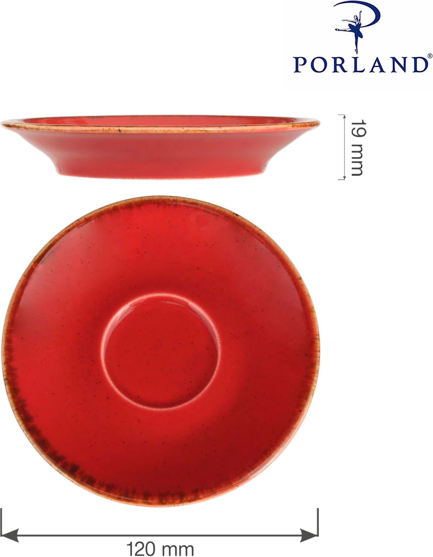 Nënfilxhan Porland Seasons Magma 120 mm, porcelan, set 6 copë, kuq