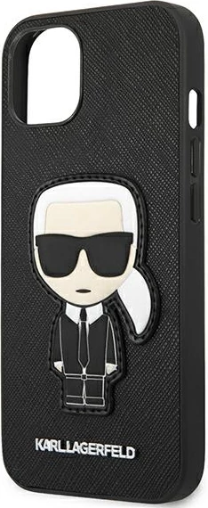 Mbështjellës Karl Lagerfeld Ikonik Saffiano për iPhone 13 mini, Hardcase, i zi