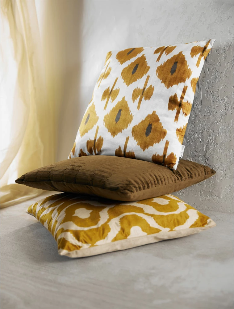 Jastëk dekorativ Humba, kadife, shumëngjyrësh-gri, 45x45cm