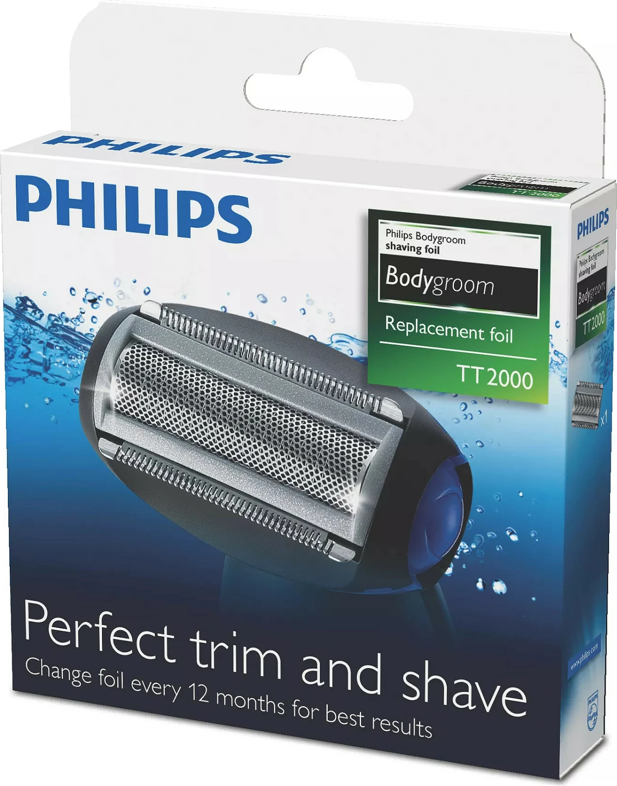 Kokë rroje Philips Bodygroom TT2000/43, 1 kokë, e zezë, çelik inox