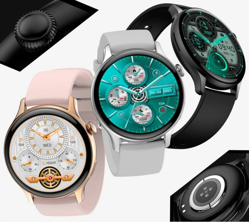 Smartwatch për femra Rubicon, hiri/argjendtë