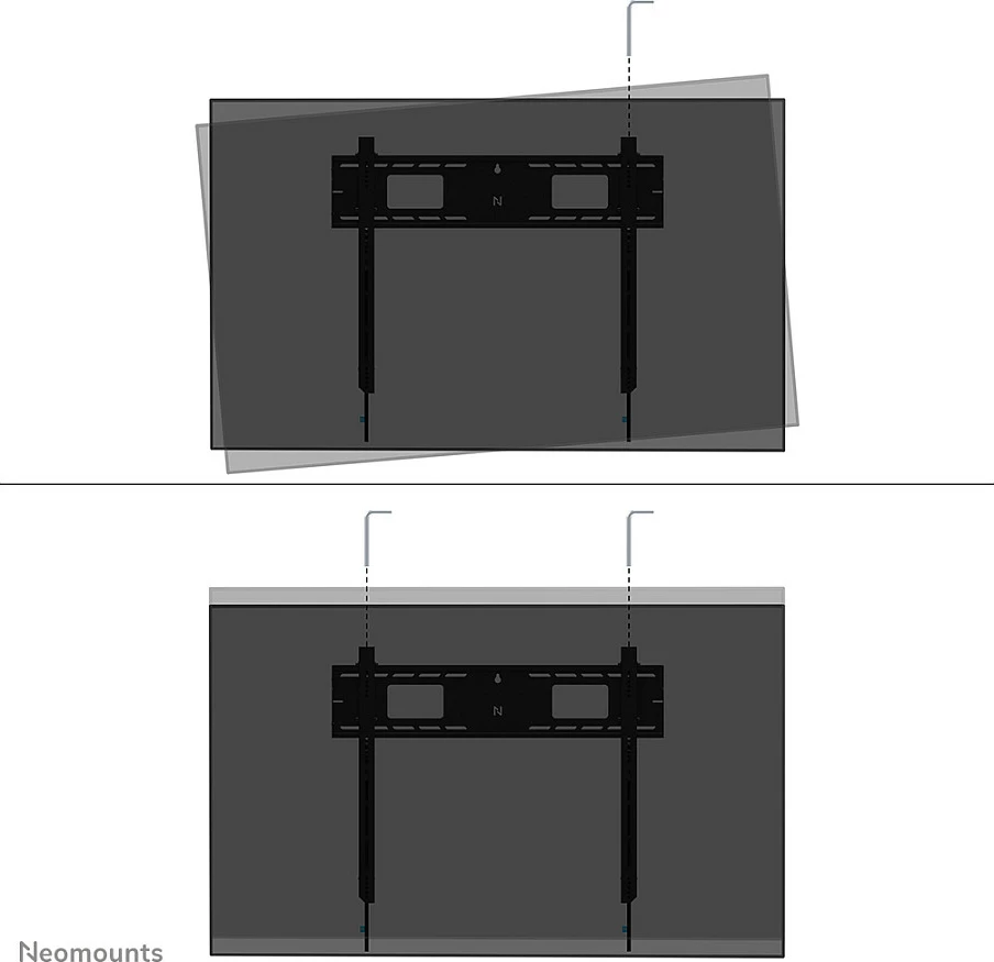 Mbajtës muri për TV Neomounts LEVEL-750, 43-98", VESA 800x600, 125kg, i zi