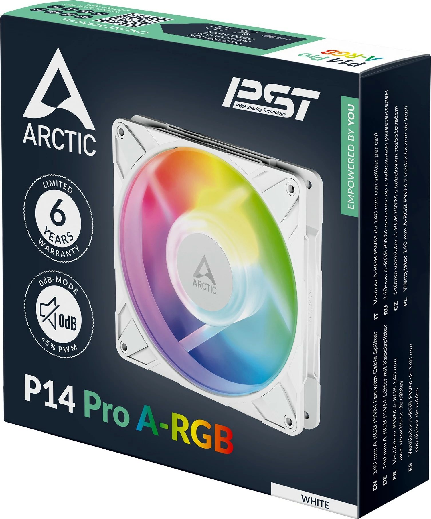 Ventilator kasë ARCTIC P14 Pro A-RGB, i bardhë