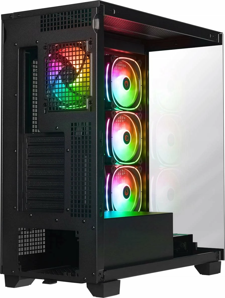 Kasë Rampage Hydra V1 Midi Tower ARGB 4x ventilator, USB-C, e zezë
