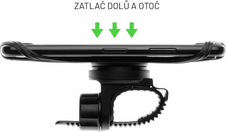Mbajtëse telefoni për biçikletë Fixed Bikee 2, 4.0–6.5\", rrotullim 360°, e zezë